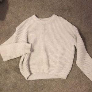 White knit sweater